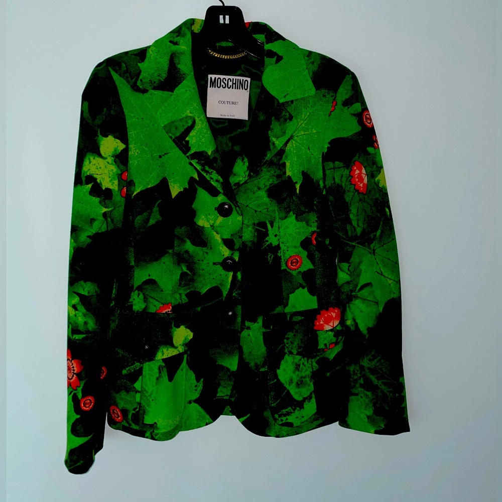 Authentic vintage Moschino Couture green suit
